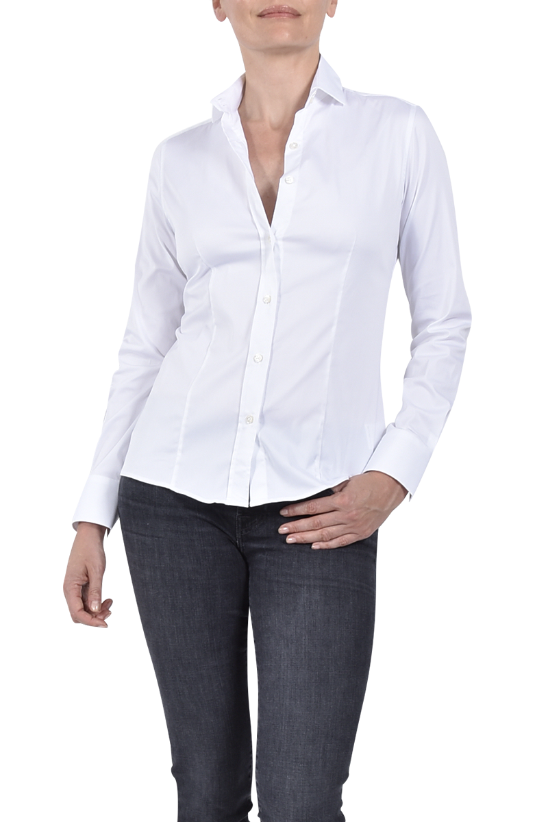 Soluzione Baumwollbluse mit Abnähern von SOLUZIONE Jubiläumsangebot