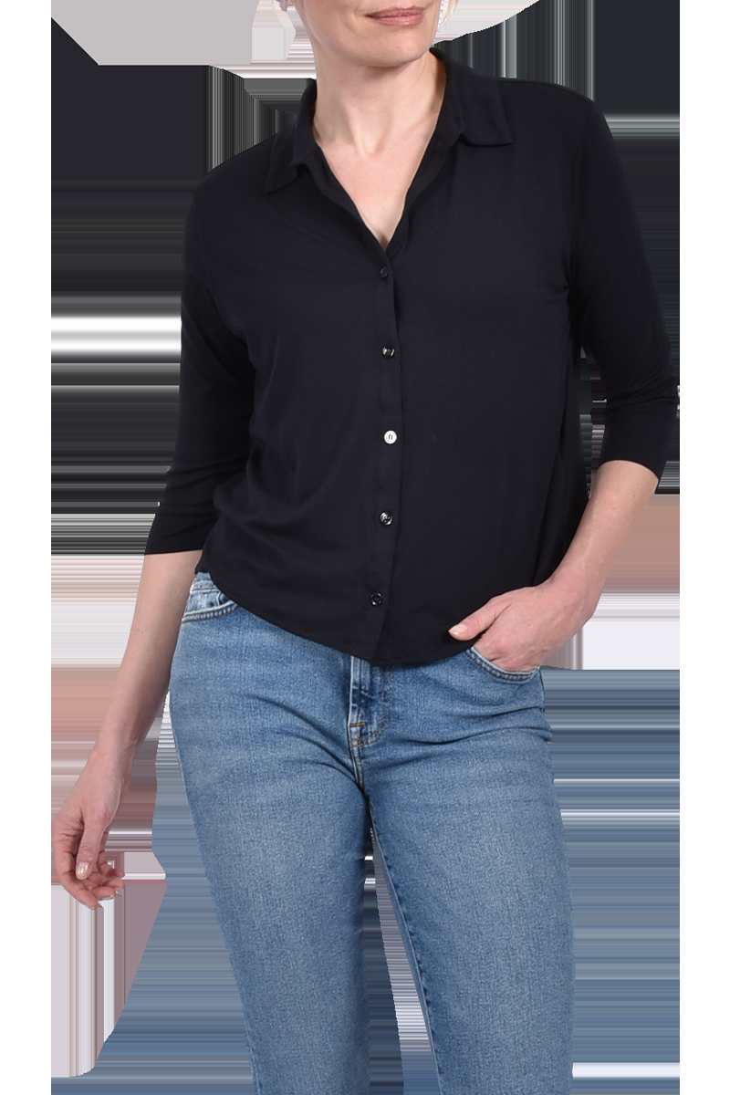MAJESTIC Geknöpftes Shirt mit 3/4-Arm von MAJESTIC Top Angebot