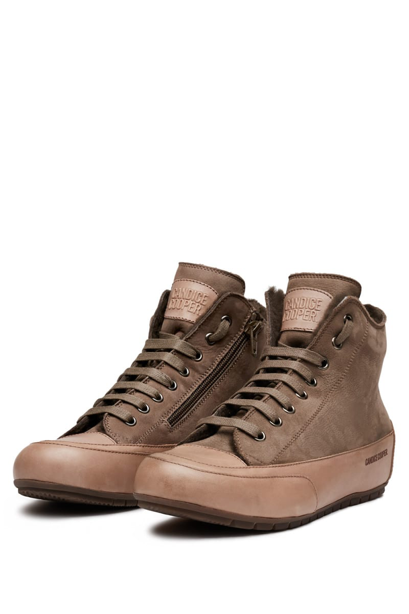 Candice Cooper Halbhoher Lederschuh mit Felleinsatz von CANDICE COOPER Discount Store für neue Produkte