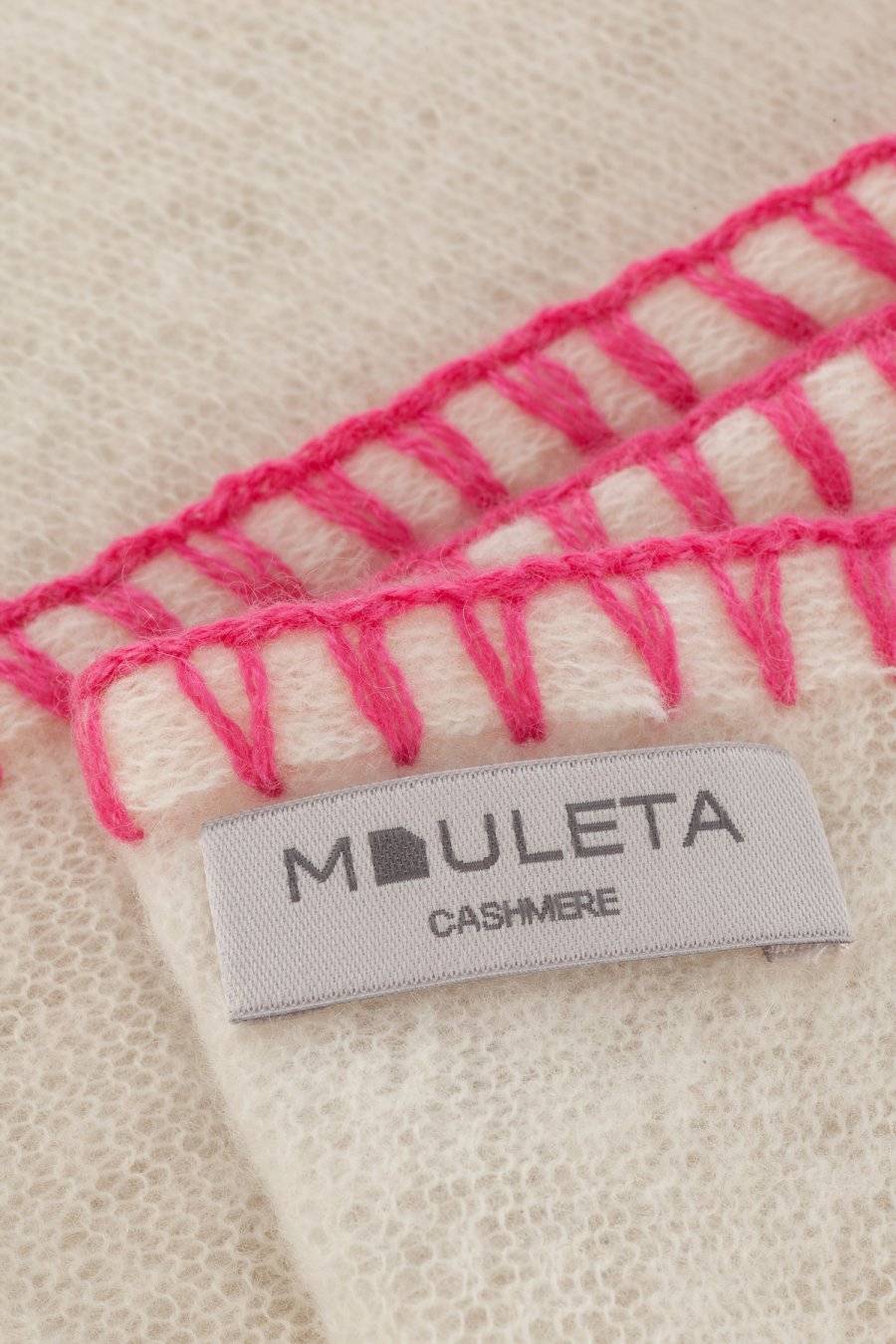 Mouleta Cashmere Schal | Colored Embroidery Border Super Sparpreis