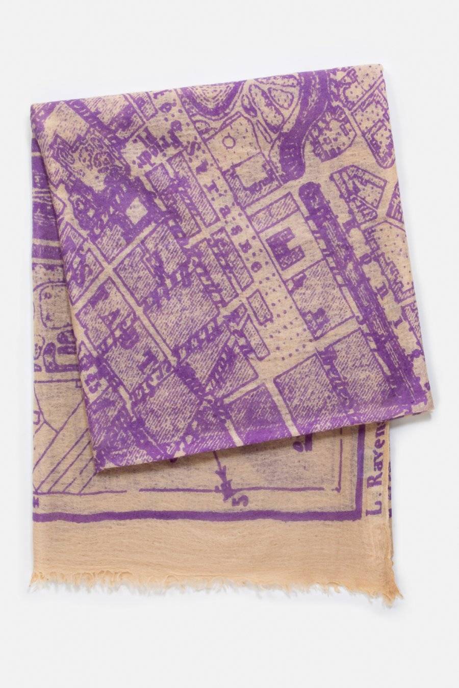 Mouleta Kaschmirschal Map Print Letzte 3 Tage