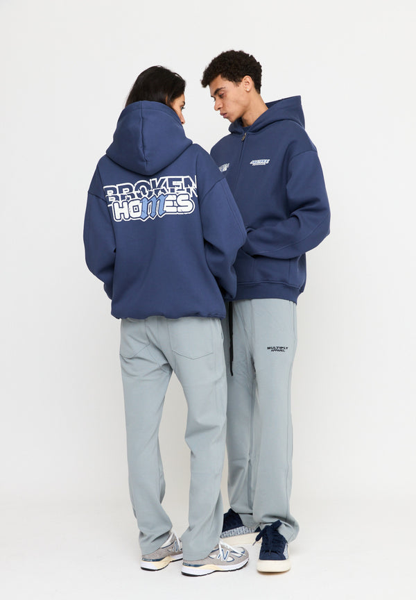 Multiply Spparel Oversize Zip Hoodie BROKEN HOMES Night Shadow Letzte 3 Tage
