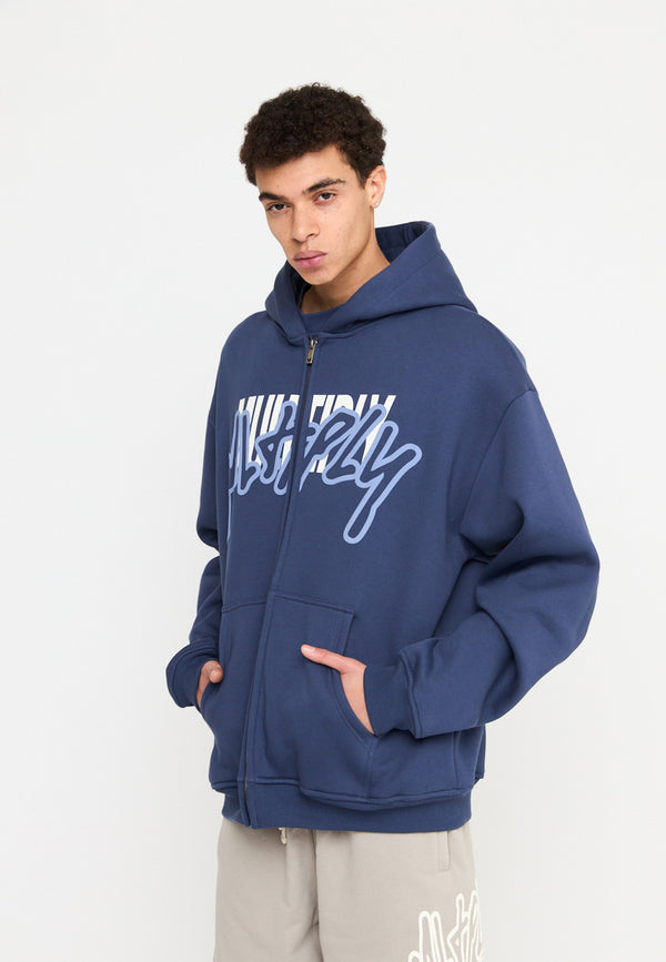 Multiply Spparel Oversize Zip Hoodie STRESS Night Shadow JETZT KAUFEN