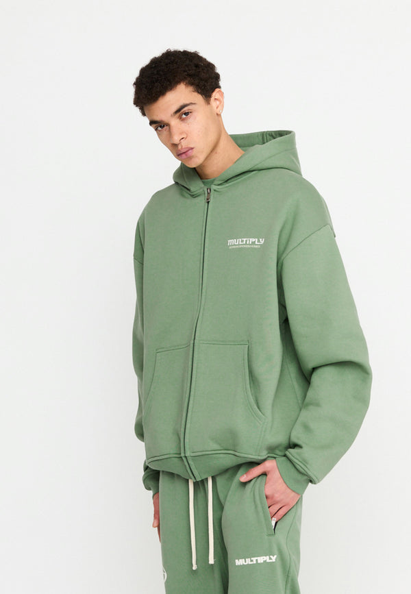 Multiply Spparel Oversize Zip Hoodie BROKEN IDENTITY Hedge Green Bis zu 50% Rabatt