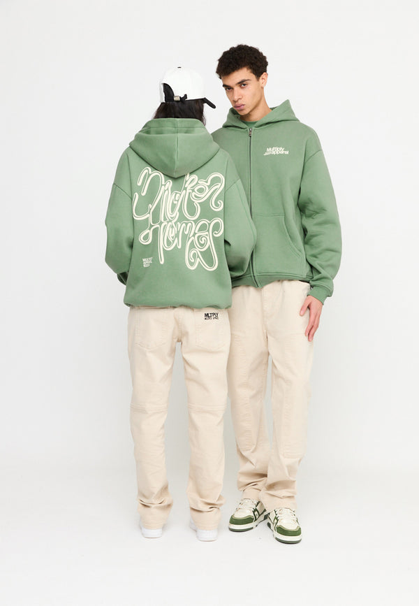 Multiply Spparel Oversize Zip Hoodie CONFLICT Hedge Green Vierteljährliche Förderung