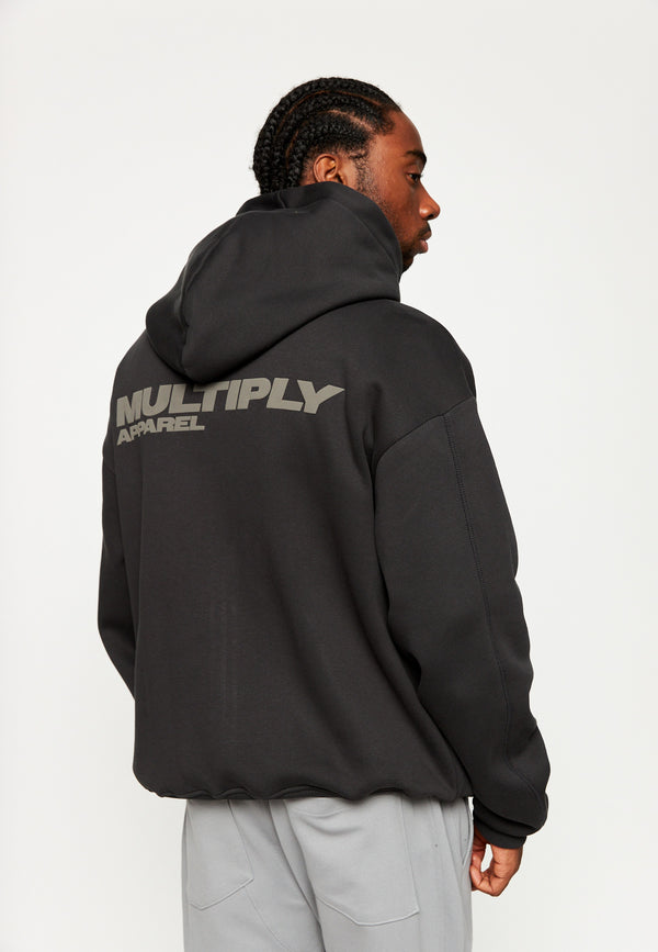 Multiply Spparel Oversize Zip Hoodie BASIQUE Black Soda Online