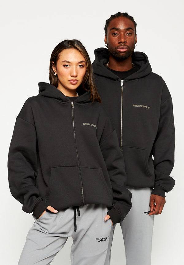 Multiply Spparel Oversize Zip Hoodie BASIQUE Black Soda Online