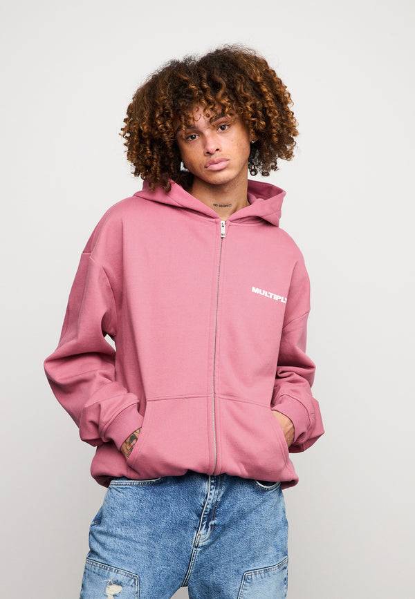 Multiply Spparel Oversize Zip Hoodie MULTIPLY Rose Wine Meist gekauft