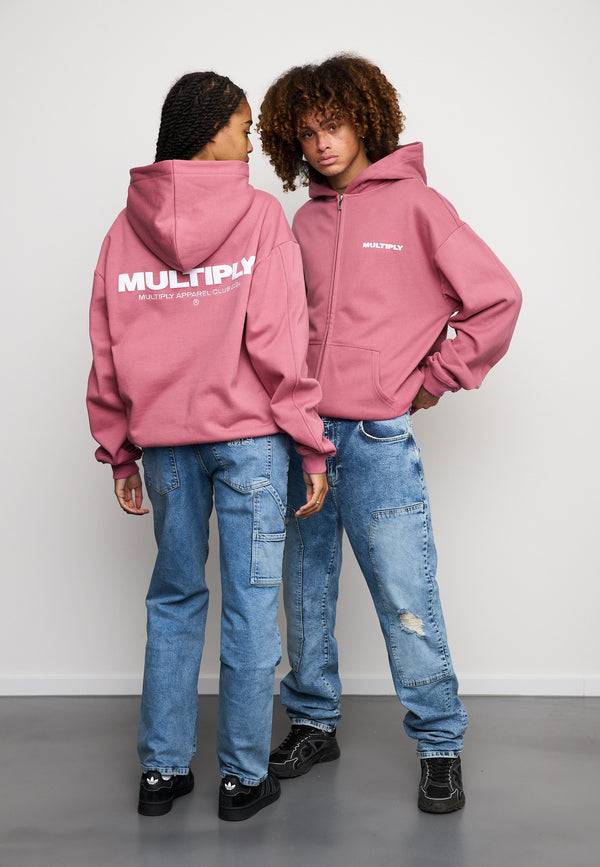 Multiply Spparel Oversize Zip Hoodie MULTIPLY Rose Wine Meist gekauft