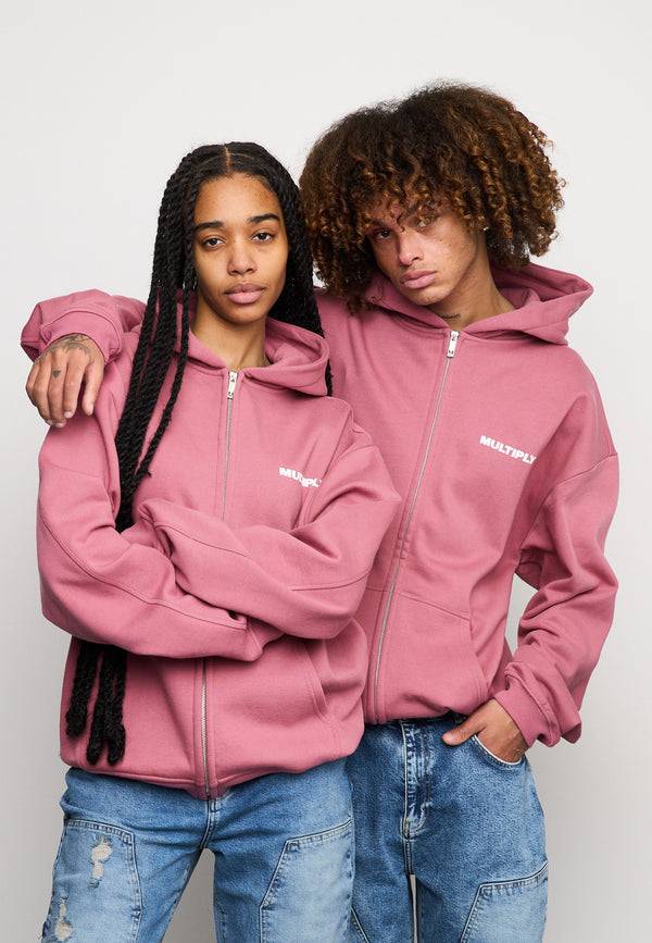 Multiply Spparel Oversize Zip Hoodie MULTIPLY Rose Wine Meist gekauft