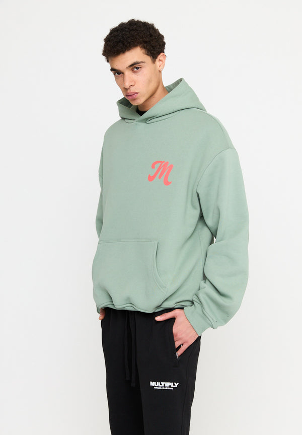 Multiply Spparel Oversize Hoodie M FLORAL Liiy Pad Soda Washed Limitierter Zeitrabatt