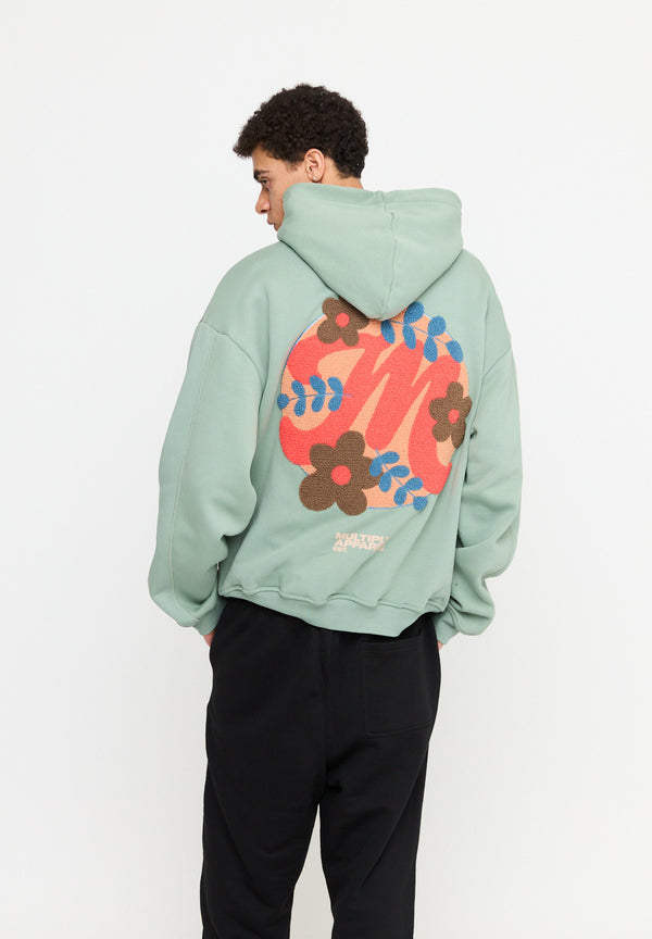 Multiply Spparel Oversize Hoodie M FLORAL Liiy Pad Soda Washed Limitierter Zeitrabatt