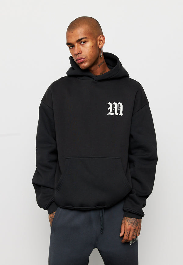 Multiply Spparel Oversize Hoodie M CIRCLE Black Soda Washed Fabrik Onlineshop