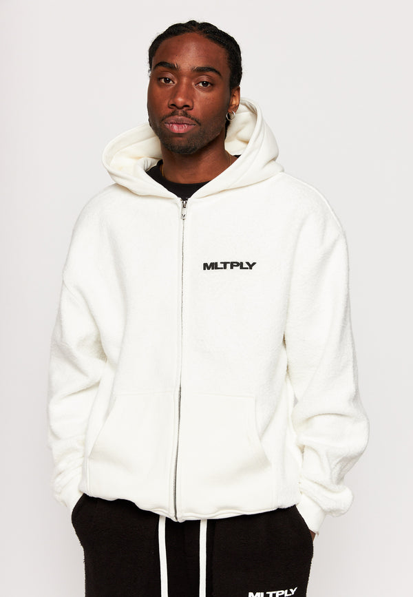 Multiply Spparel Oversize Zip Hoodie BRUSHED Off White Fabrikpreis