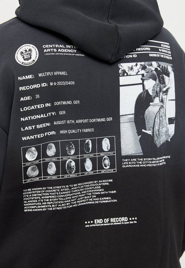 Multiply Spparel Oversize Hoodie SUSPICIOUS Black Soda Washed Sonderangebot