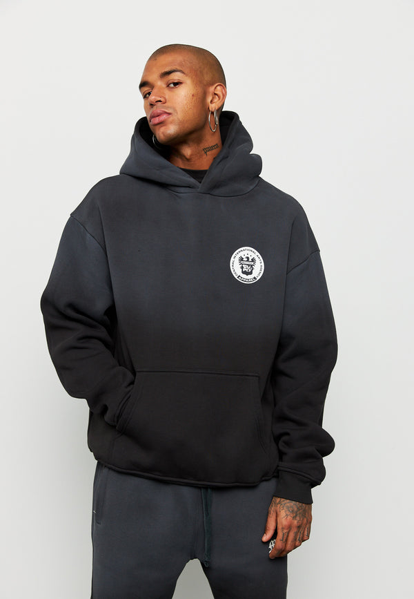 Multiply Spparel Oversize Hoodie SUSPICIOUS Black Soda Washed Sonderangebot