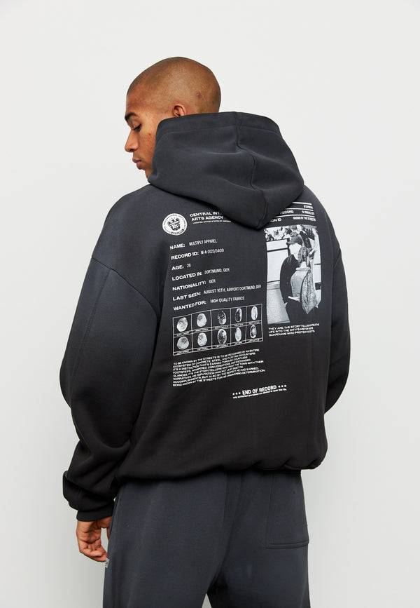 Multiply Spparel Oversize Hoodie SUSPICIOUS Black Soda Washed Sonderangebot