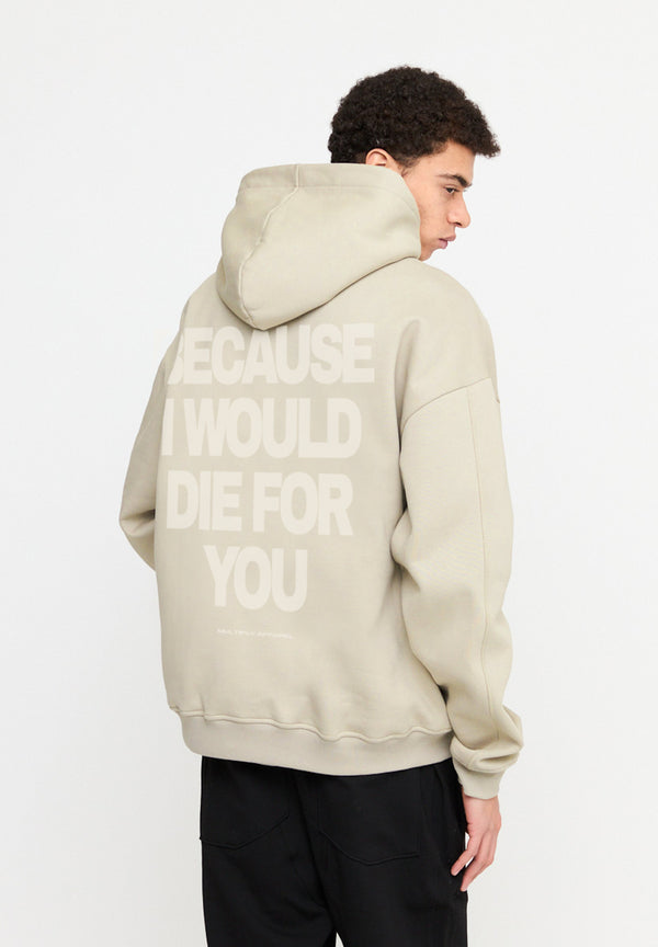 Multiply Spparel Oversize Zip Hoodie DIE FOR YOU Cement Rabatt