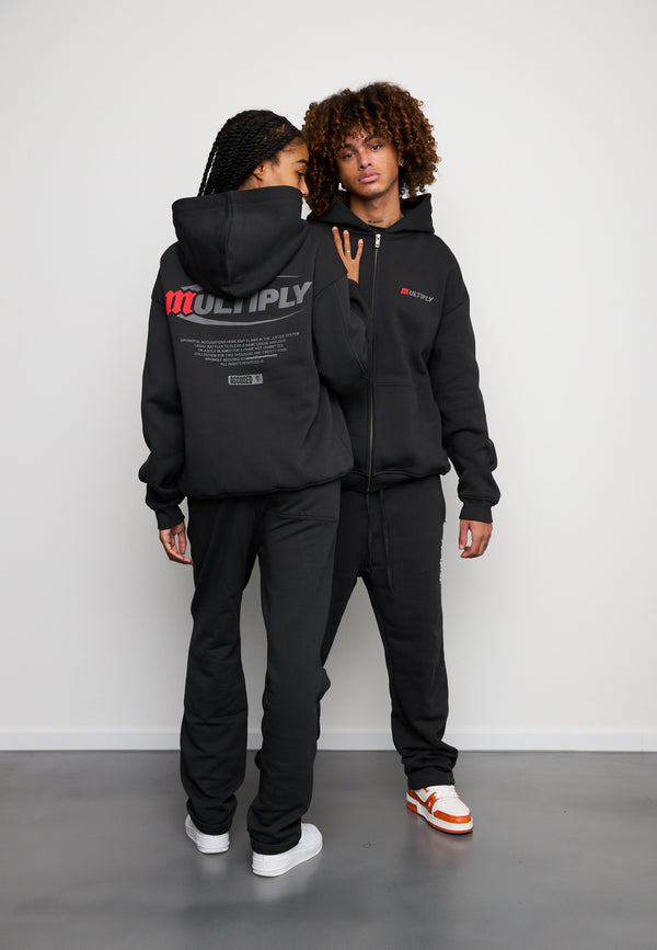 Multiply Spparel Oversize Zip Hoodie ACCUSED Black Soda Washed Flash Sale