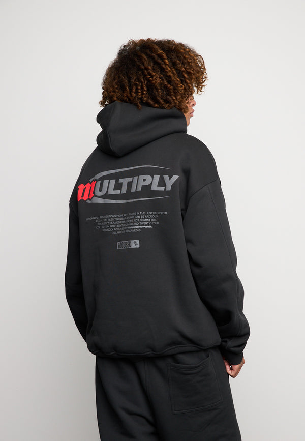 Multiply Spparel Oversize Zip Hoodie ACCUSED Black Soda Washed Flash Sale