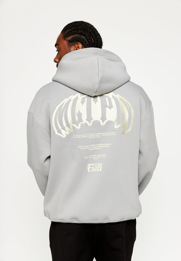 Multiply Spparel Oversize Zip Hoodie FADING FAITH Ultimate Grey Online Shopping