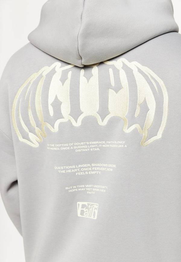 Multiply Spparel Oversize Zip Hoodie FADING FAITH Ultimate Grey Online Shopping
