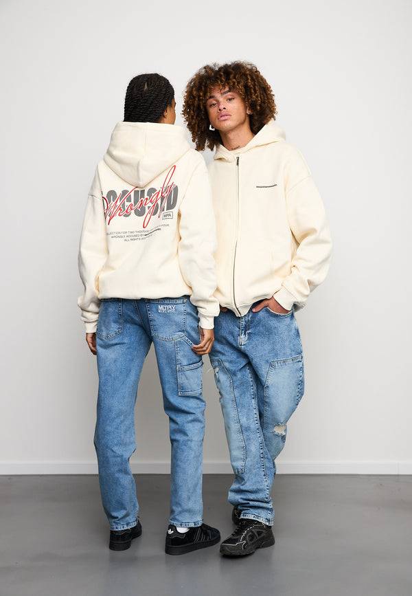 Multiply Spparel Oversize Zip Hoodie CHEATER Egret Exklusivangebot
