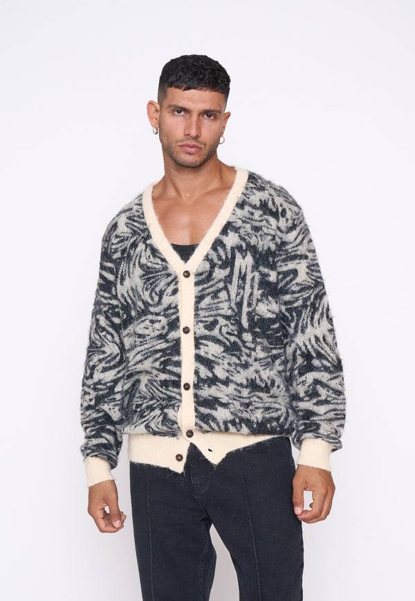 Multiply Spparel Knit Cardigan CONCRETE White Swan Cyber Monday