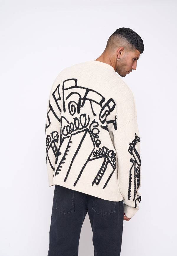 Multiply Spparel Oversize Knit Sweater DOWNTOWN White Swan Große Rabatte