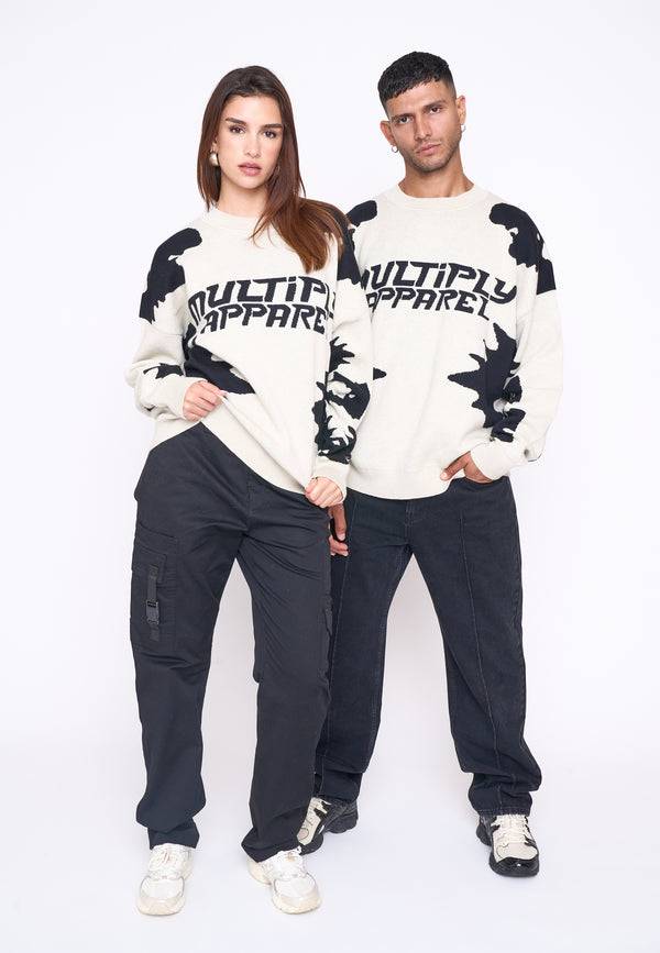 Multiply Spparel Oversize Knit Sweater URBAN White Swan Black Neuheiten