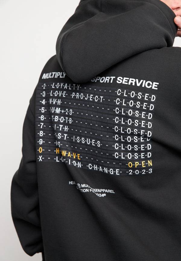 Multiply Spparel Oversize Hoodie BOARDING Black Soda Washed Sonderangebote