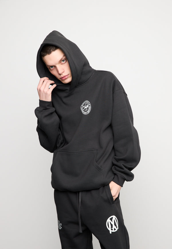 Multiply Spparel Oversize Hoodie BOARDING Black Soda Washed Sonderangebote