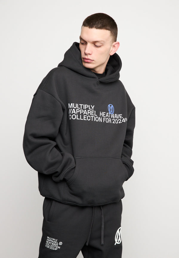 Multiply Spparel Oversize Hoodie APPAREL HEAT Black Soda Washed Riesige Ersparnisse