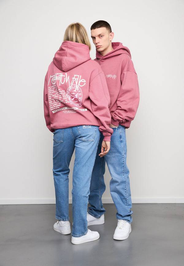 Multiply Spparel Oversize Hoodie OVERHEATING Rose Wine VIP-Rabatte