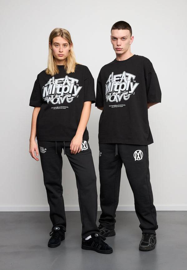 Multiply Spparel Oversize T-Shirt HEAT INDEX Black Soda Washed Neueste Stile
