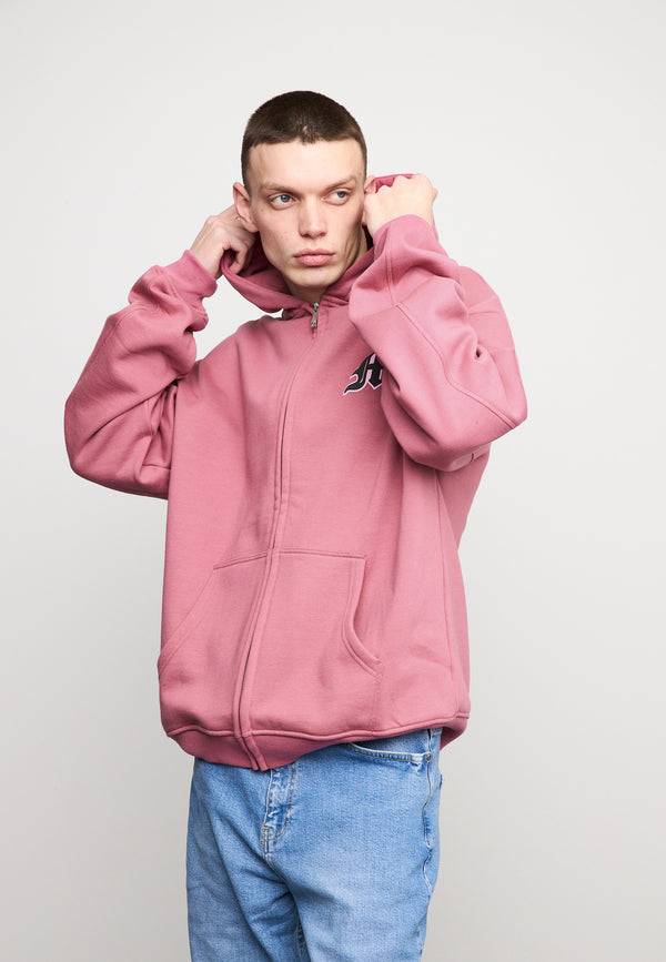 Multiply Spparel Oversize Zip Hoodie SUNNY SIDE Rose Wine Letzter Tag