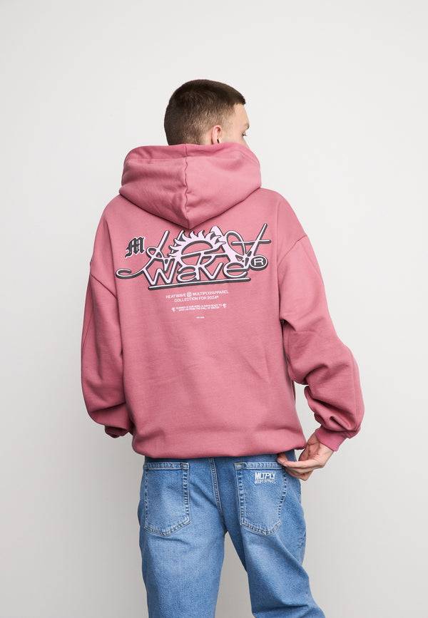 Multiply Spparel Oversize Zip Hoodie SUNNY SIDE Rose Wine Letzter Tag