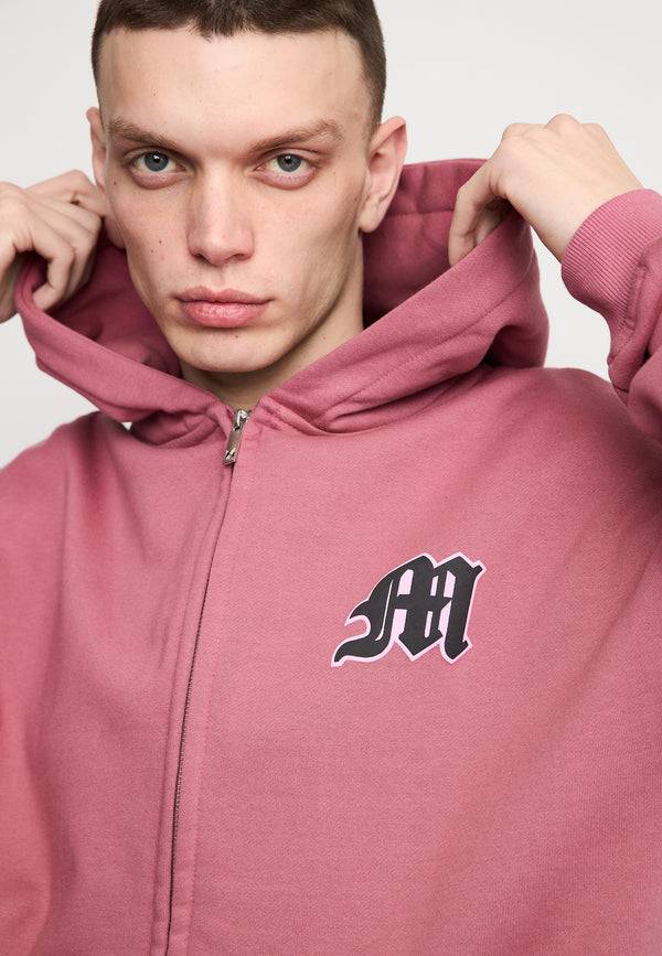Multiply Spparel Oversize Zip Hoodie SUNNY SIDE Rose Wine Letzter Tag