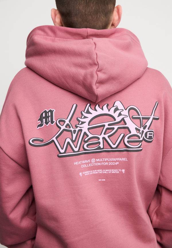 Multiply Spparel Oversize Zip Hoodie SUNNY SIDE Rose Wine Letzter Tag