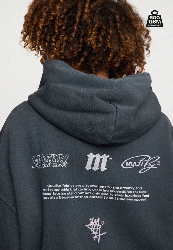 Multiply Spparel Oversize Zip Hoodie WEIGHTY Black Soda Discount Store für neue Produkte