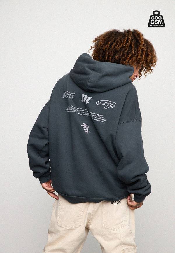 Multiply Spparel Oversize Zip Hoodie WEIGHTY Black Soda Discount Store für neue Produkte