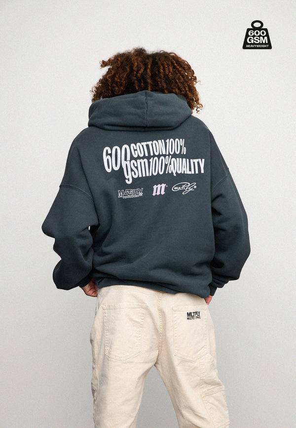Multiply Spparel Oversize Hoodie HEAVY Black Soda Super Rabatt
