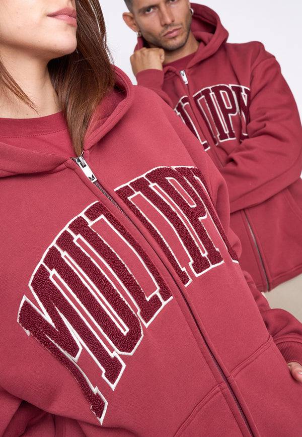 Multiply Spparel Oversize Zip Hoodie MAJOR Ruby Wine Meist gekauft
