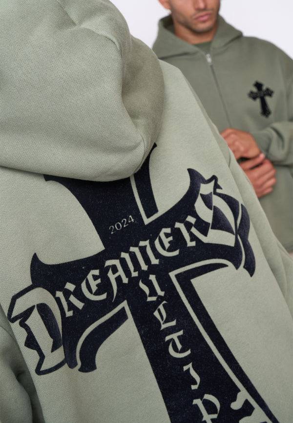 Multiply Spparel Oversize Zip Hoodie CAVALRY Four Leaf Clover Kostenloser Versand