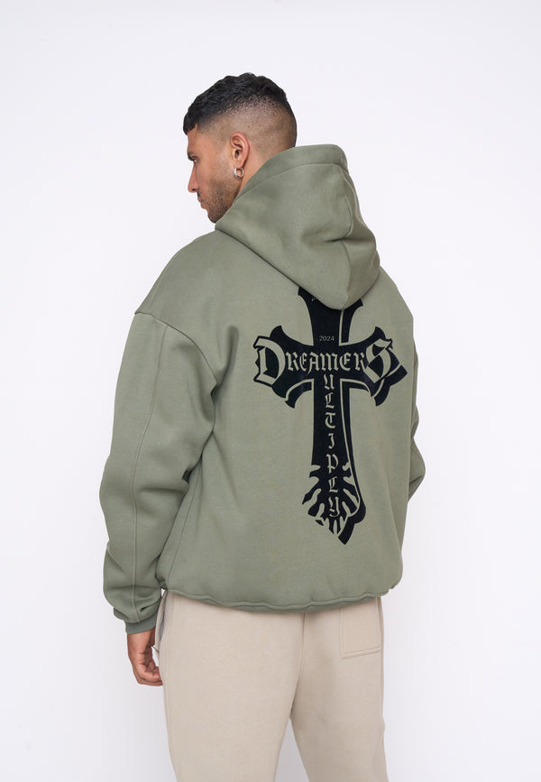Multiply Spparel Oversize Zip Hoodie CAVALRY Four Leaf Clover Kostenloser Versand