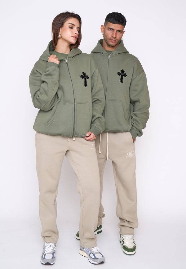 Multiply Spparel Oversize Zip Hoodie CAVALRY Four Leaf Clover Kostenloser Versand
