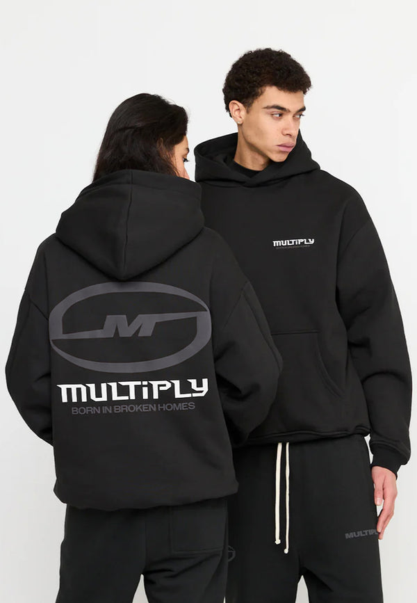 Multiply Spparel Oversize Hoodie BROKEN IDENTITY Black Soda Washed Versandkostenfrei