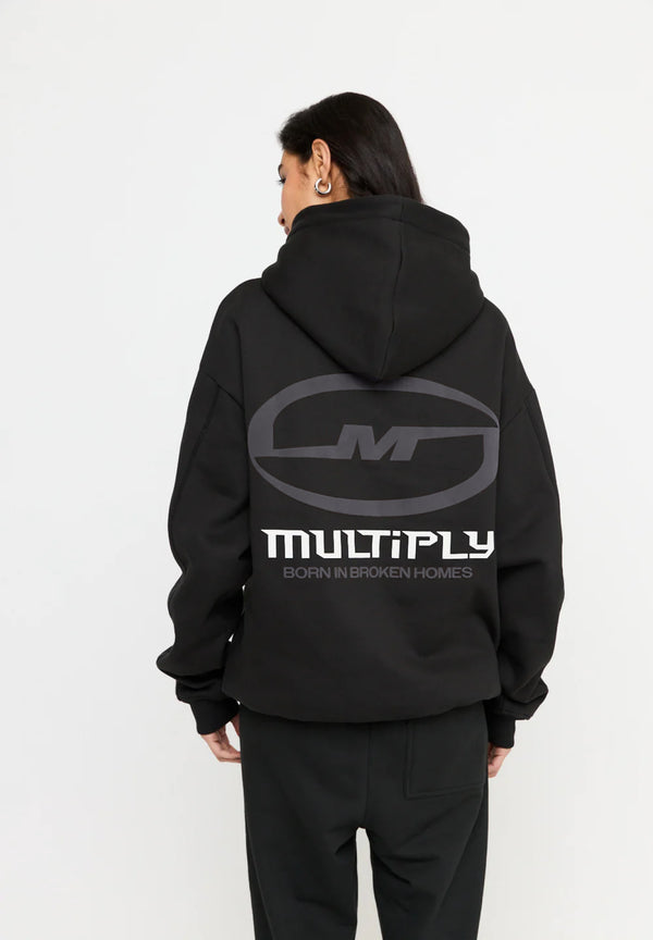 Multiply Spparel Oversize Hoodie BROKEN IDENTITY Black Soda Washed Versandkostenfrei