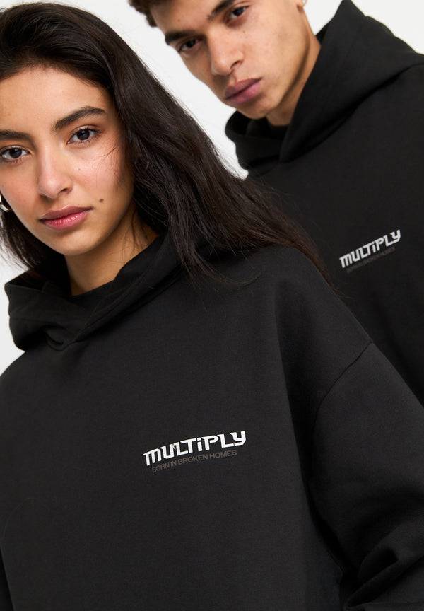 Multiply Spparel Oversize Hoodie BROKEN IDENTITY Black Soda Washed Versandkostenfrei