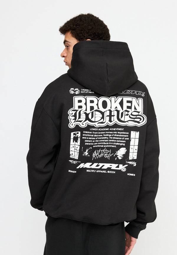 Multiply Spparel Oversize Hoodie DIVORCE Black Soda Washed Online Shopping
